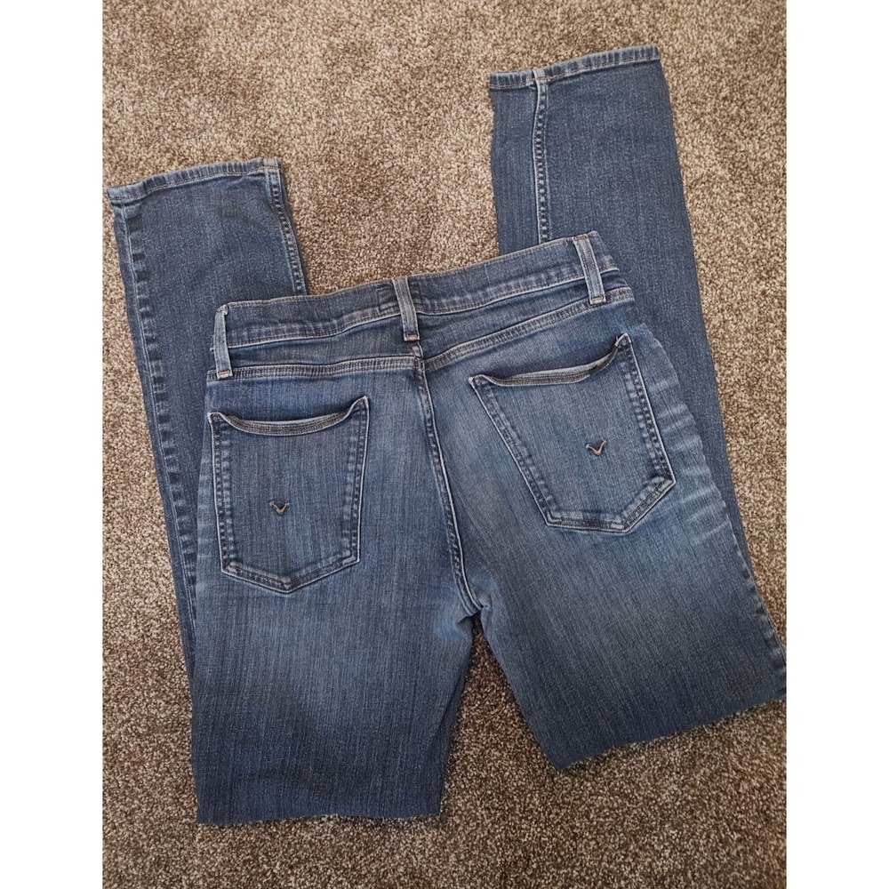 Hudson Size 31X34 Mens Blake Slim Straight Blue Denim 5 Pocket Logo Tag Jeans‎